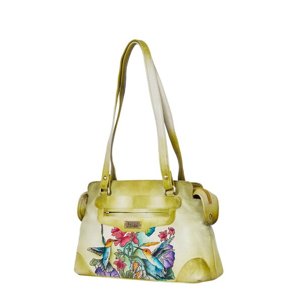Hand-Painted Leather Leamon Yellow Shoulder Bag for Women – Sling Tote Bag - Picture 3 of 7